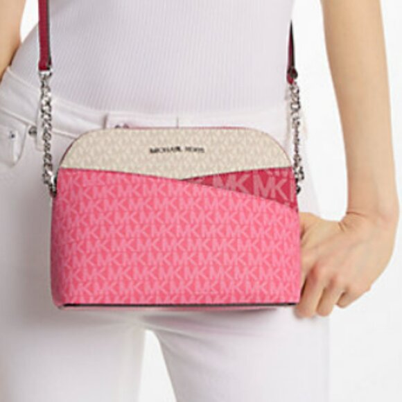 NWT Michael Kors Jet Set Travel Color-Block Logo Crossbody Bag - Picture 1 of 4